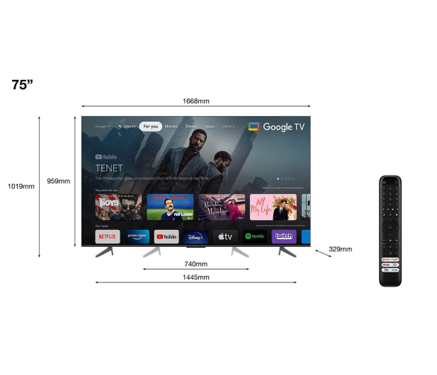 TCL 75C645 75" QLED 4K Google TV Dolby Vision Atmos HDMI 2.1 - 1134658 - zdjęcie 9